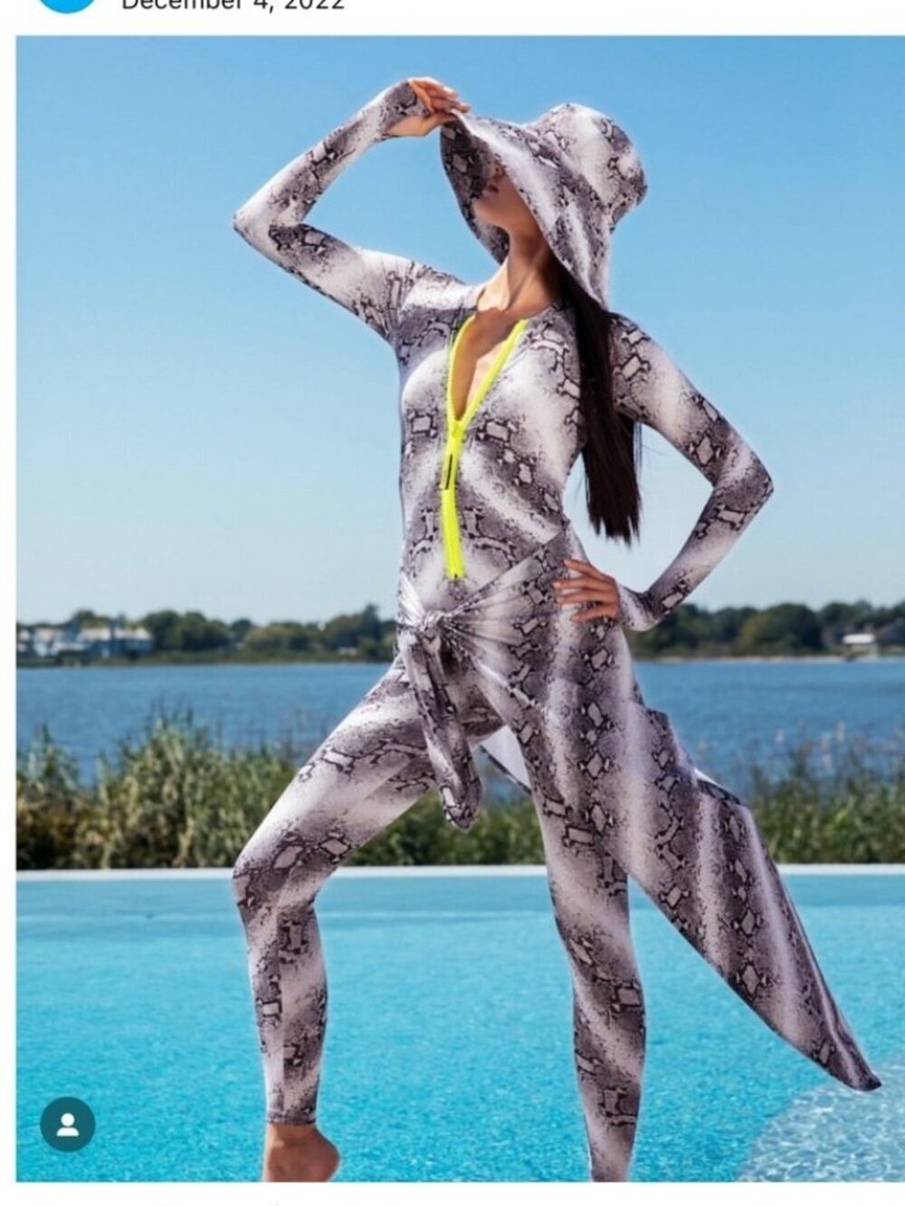 Watskin Sunwear Lois Catsuit in python snake print xs